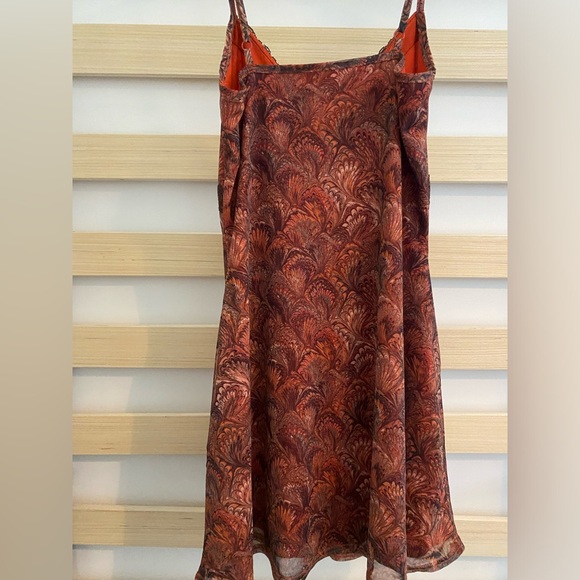 UO Lace Trim Mesh Mini Dress in Brown Multi - Picture 3 of 5